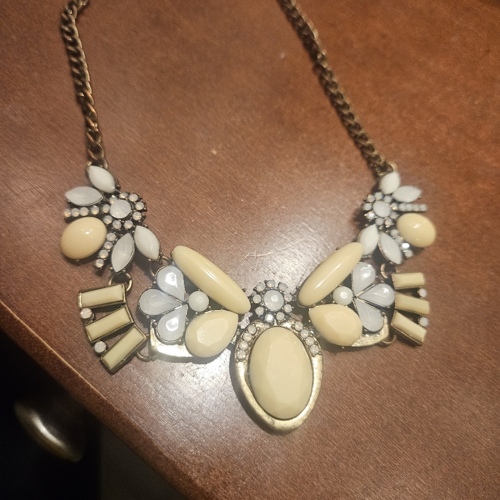 Charlotte Russe Statement Necklace Cream and Sky Blue Accents! 😍